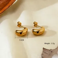 1 Pair Water Droplets Elegant Lady Simple Style 304 Stainless Steel 18K Gold Plated Ear Studs main image 2