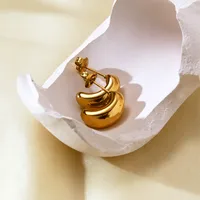 1 Pair Water Droplets Elegant Lady Simple Style 304 Stainless Steel 18K Gold Plated Ear Studs main image 6