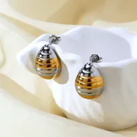1 Pair Water Droplets Elegant Lady 304 Stainless Steel Ear Studs main image 5
