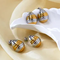 1 Pair Water Droplets Elegant Lady 304 Stainless Steel Ear Studs main image 1