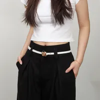 Mujeres Elegante Estilo Vintage Estilo Preppy Pu Aleación Pu Aleación Cinturones De Cuero main image video