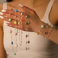 Irregular Colorful Heart Shape Vintage Style Classic Style Streetwear 304 Stainless Steel 18K Gold Plated Necklace Beaded Lobster Trigger Clasp Closure main image 1