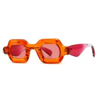 Square Casual Solid Color Pc Gradient Tinted Lenses Full Frame Women's Sunglasses sku image 3
