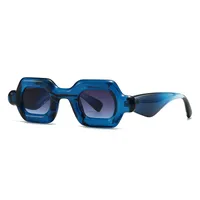 Square Casual Solid Color Pc Gradient Tinted Lenses Full Frame Women's Sunglasses main image 4