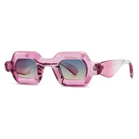 Square Casual Solid Color Pc Gradient Tinted Lenses Full Frame Women's Sunglasses sku image 5