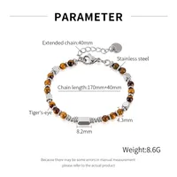 Geometric Elegant Retro Lady 304 Stainless Steel Shoushan Stone Agate Bracelets Wholesale main image 8