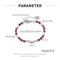 Geometric Elegant Retro Lady 304 Stainless Steel Shoushan Stone Agate Bracelets Wholesale main image 7