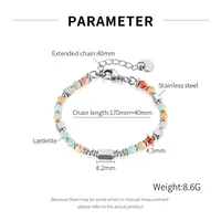 Geometric Elegant Retro Lady 304 Stainless Steel Shoushan Stone Agate Bracelets Wholesale main image 6
