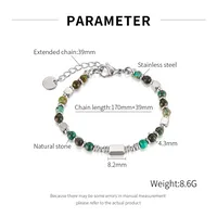 Geometric Elegant Retro Lady 304 Stainless Steel Shoushan Stone Agate Bracelets Wholesale main image 2