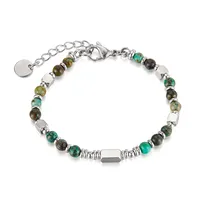 Geometric Elegant Retro Lady 304 Stainless Steel Shoushan Stone Agate Bracelets Wholesale sku image 2