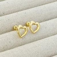 1 Pair Pentagram Round Heart Shape Simple Style 304 Stainless Steel 18K Gold Plated Ear Studs sku image 4