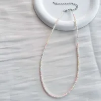 New Style Sweet Dopamine Small Rice-Shaped Beads Beaded Necklace Girly Style Rainbow Color Glass Beads Necklace Wholesale Women sku image 82