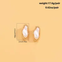 Lady Oversized Commute Alloy Copper Irregular Geometric Inlay Inlaid Gold Artificial Pearls Women's Jewelry Set sku image 5