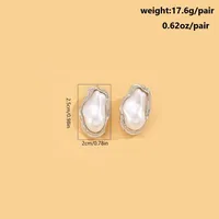 Lady Oversized Commute Alloy Copper Irregular Geometric Inlay Inlaid Gold Artificial Pearls Women's Jewelry Set sku image 4