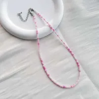 New Style Sweet Dopamine Small Rice-Shaped Beads Beaded Necklace Girly Style Rainbow Color Glass Beads Necklace Wholesale Women sku image 51