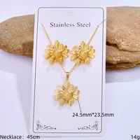 Casual Glam Lady 304 Stainless Steel Geometric Heart Shape K Gold Plated Women's Jewelry Set sku image 18