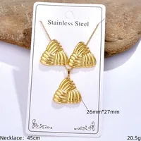 Casual Glam Lady 304 Stainless Steel Geometric Heart Shape K Gold Plated Women's Jewelry Set sku image 38