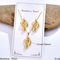 Casual Glam Lady 304 Stainless Steel Geometric Heart Shape K Gold Plated Women's Jewelry Set sku image 33