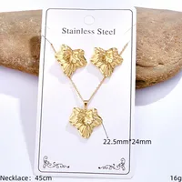 Casual Glam Lady 304 Stainless Steel Geometric Heart Shape K Gold Plated Women's Jewelry Set sku image 28