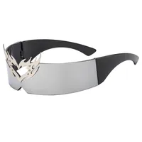 Future Technology One-piece Coated Sunglasses Personalized Didi Drag Cool Sunglasses  Hip Hop Colorful Glasses Accessories main image 3