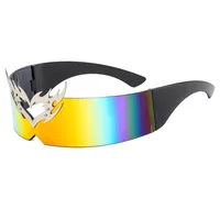 Future Technology One-piece Coated Sunglasses Personalized Didi Drag Cool Sunglasses  Hip Hop Colorful Glasses Accessories sku image 4
