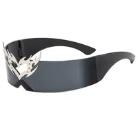 Future Technology One-piece Coated Sunglasses Personalized Didi Drag Cool Sunglasses  Hip Hop Colorful Glasses Accessories sku image 1