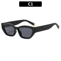 Cat Eye Casual Solid Color Ac Gradient Tinted Lenses Full Frame Women's Sunglasses sku image 1
