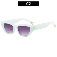 Cat Eye Casual Solid Color Ac Gradient Tinted Lenses Full Frame Women's Sunglasses sku image 2