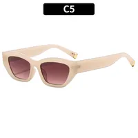 Cat Eye Casual Solid Color Ac Gradient Tinted Lenses Full Frame Women's Sunglasses sku image 5