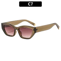 Cat Eye Casual Solid Color Ac Gradient Tinted Lenses Full Frame Women's Sunglasses sku image 7