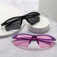 Biker Casual Solid Color Pc Gradient Tinted Lenses Half Frame Women's Sunglasses main image 1