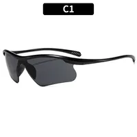 Biker Casual Solid Color Pc Gradient Tinted Lenses Half Frame Women's Sunglasses sku image 1