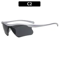 Biker Casual Solid Color Pc Gradient Tinted Lenses Half Frame Women's Sunglasses sku image 2