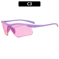Biker Casual Solid Color Pc Gradient Tinted Lenses Half Frame Women's Sunglasses sku image 3