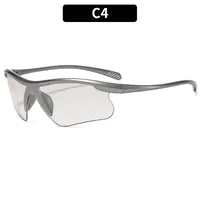 Biker Casual Solid Color Pc Gradient Tinted Lenses Half Frame Women's Sunglasses sku image 4