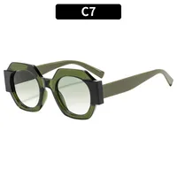 Polygon Casual Solid Color Ac Full Frame Women's Sunglasses sku image 7