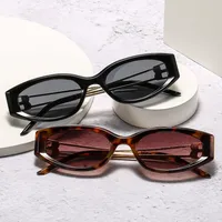 Special-Shaped Mirror Casual Solid Color Ac Gradient Tinted Lenses Half Frame Women's Sunglasses main image 1