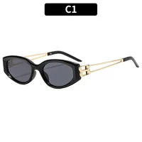 Special-Shaped Mirror Casual Solid Color Ac Gradient Tinted Lenses Half Frame Women's Sunglasses sku image 1