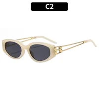 Special-Shaped Mirror Casual Solid Color Ac Gradient Tinted Lenses Half Frame Women's Sunglasses sku image 2