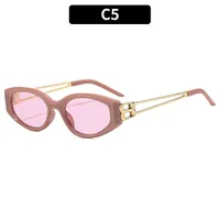 Special-Shaped Mirror Casual Solid Color Ac Gradient Tinted Lenses Half Frame Women's Sunglasses sku image 5