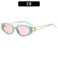 Special-Shaped Mirror Casual Solid Color Ac Gradient Tinted Lenses Half Frame Women's Sunglasses sku image 6
