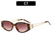 Special-Shaped Mirror Casual Solid Color Ac Gradient Tinted Lenses Half Frame Women's Sunglasses sku image 7