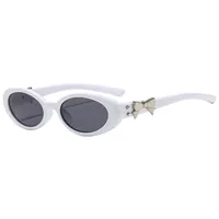 Oval Frame Casual Solid Color Ac Gradient Tinted Lenses Full Frame Women's Sunglasses main image 4