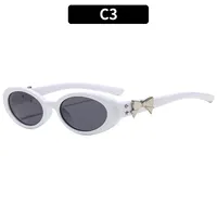 Oval Frame Casual Solid Color Ac Gradient Tinted Lenses Full Frame Women's Sunglasses sku image 3
