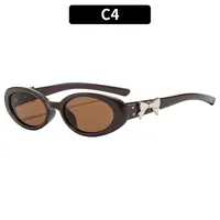 Oval Frame Casual Solid Color Ac Gradient Tinted Lenses Full Frame Women's Sunglasses sku image 4