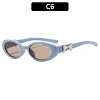 Oval Frame Casual Solid Color Ac Gradient Tinted Lenses Full Frame Women's Sunglasses sku image 6