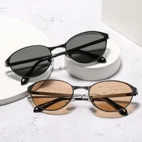 Oval Frame Casual Solid Color Ac Gradient Tinted Lenses Full Frame Women's Sunglasses main image 1