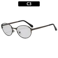 Oval Frame Casual Solid Color Ac Gradient Tinted Lenses Full Frame Women's Sunglasses sku image 3