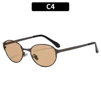 Oval Frame Casual Solid Color Ac Gradient Tinted Lenses Full Frame Women's Sunglasses sku image 4