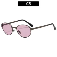 Oval Frame Casual Solid Color Ac Gradient Tinted Lenses Full Frame Women's Sunglasses sku image 5